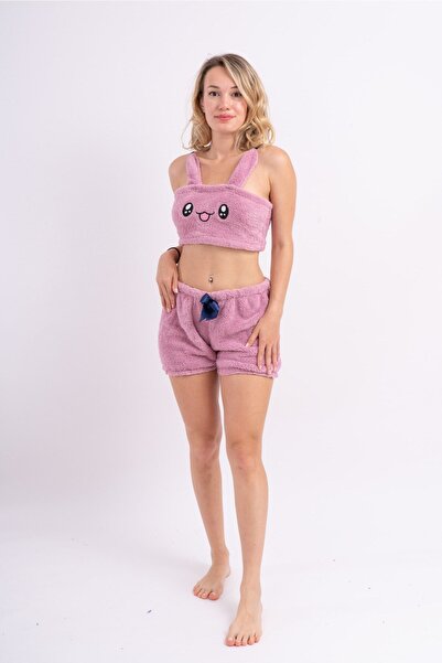 Sweets Collection Welsoft Peluş Ayarlanabilir Askılı Ikili Pijama Büstiyer Takım