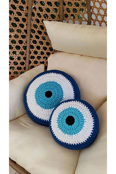 AFRALYAHOME Decorat pentru casa Perna-perna-perna tricotata Evil Eye-evil Eye Perna umpluta cu margele 30 cm