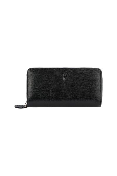 Garbalia Genuine Leather Black Handbag with Phone Compartment Money Portfolio 100% Handmade