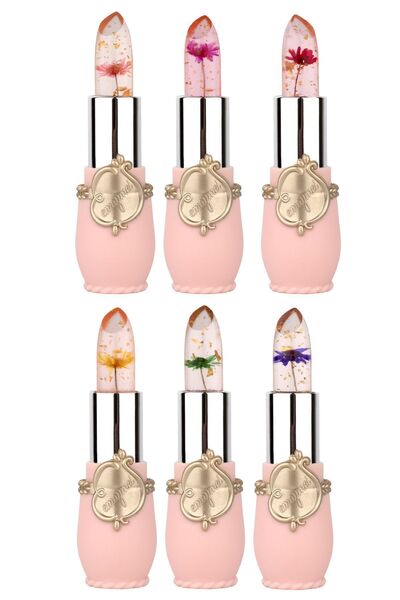 Lesvip's 6 adet Çiçekli prenses ruj uzun süre kalıcı dudak nemlendirici lipgloss