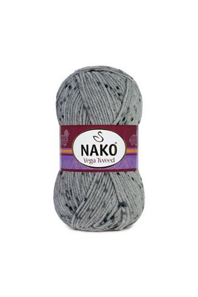 NAKO VEGA TWEED -35047- Premium ακρυλικό μαλλί πλεξίματος χειρός - Μαλακό μαντήλι Beanie Vest Ζακέτα Σχοινί (ΜΟΝΟ ΜΑΝΤΙΚΟ)