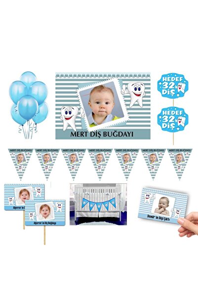 partimira Fotoğraflı Kişiye Özel Diş Buğdayı Süsleme Seti Ilk Dişim Süsleri I...