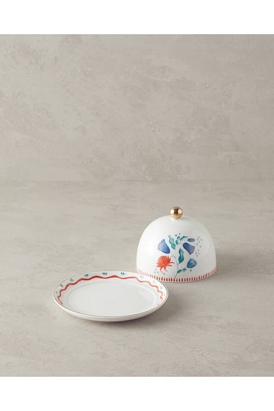 English Home Carnival Time Raincoat White - Blue Buttery Bone China