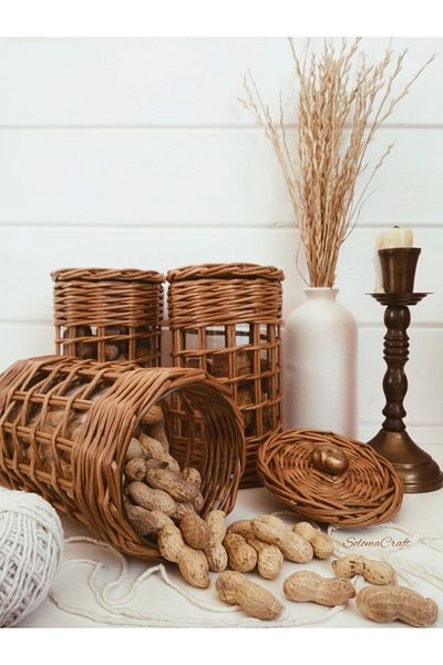 AFRALYAHOME Органайзер за лъжици от ракита и бамбук - Органайзер за плот