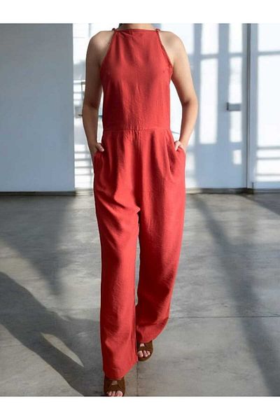BEBE PLUS Halter Neck Jumpsuit (Tile)