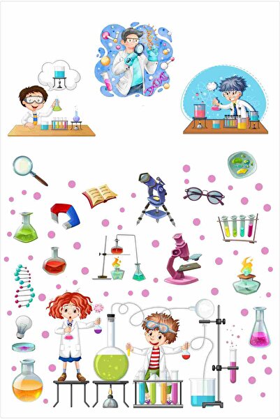 Göktuğ Hediyelik Set drăguț de tuburi pentru experimente și autocolante din s...