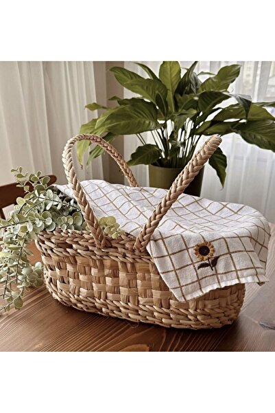 afralya home Ev Mutfak Hasır Çok Amaçlı Kullanım Düzenleyici-piknik Sepeti / ...