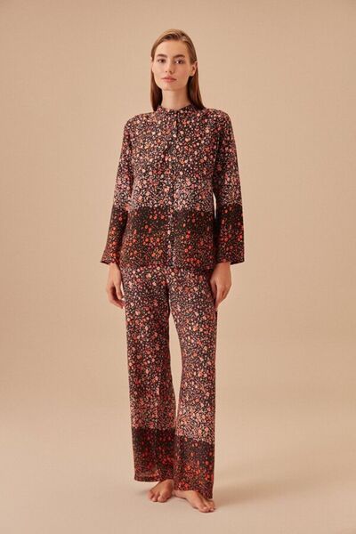 SUWEN Calisia Maskülen Pijama Takımı - ÇİÇEK BASKILI