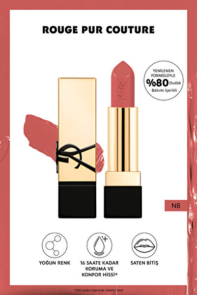 Yves Saint Laurent Rouge Pur Couture Saten Bitişli Ruj - N8 3614273945363