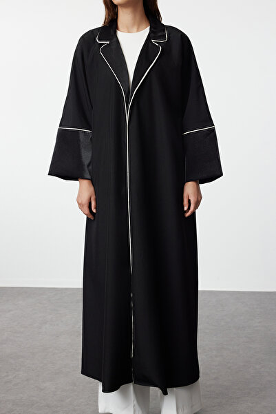 Trendyol Modest Black Woven Cap - Ferace & Abaya with Piping Detail TCTSS24KF00057