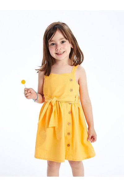 LC Waikiki Double Breasted Neckline Strap Baby Girl Dress