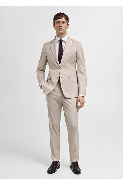 MANGO Man Slim Fit Stretch Fabric Fabric Trousers