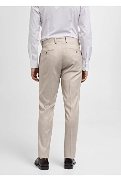 MANGO Man Dar kesim streç kumaştan kumaş pantolon