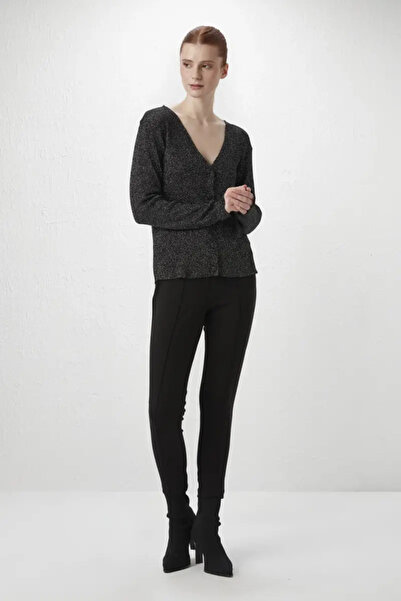 Gusto Glitter Knitwear Cardigan - Black