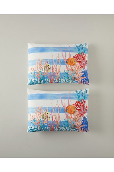 English Home Blue Deep 2-Piece Pillowcase Set
