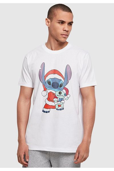 ABSOLUTE CULT Herren Lilo und Stitch - Weihnachts-Basic-T-Shirt