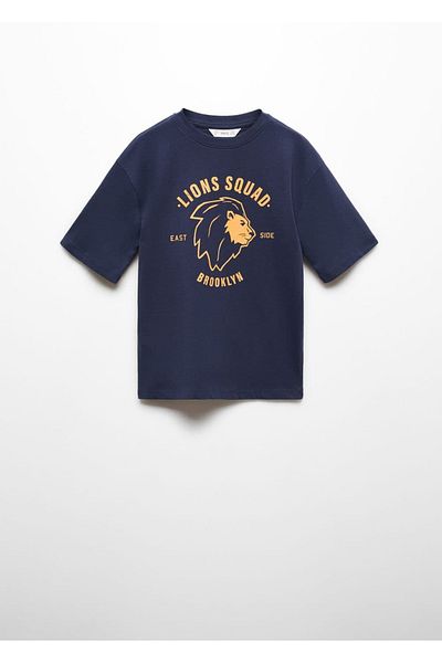 MANGO Kids Tricou albastru închis pentru copii