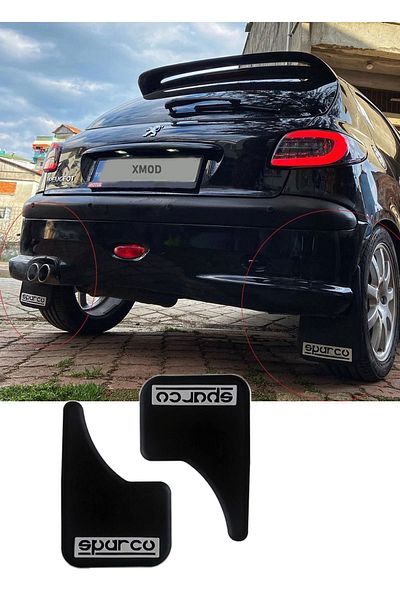 XMOD Auto Mudguard Black Dust Cover Sparco Written 2 Pieces Suitable for All Vehicles with Video