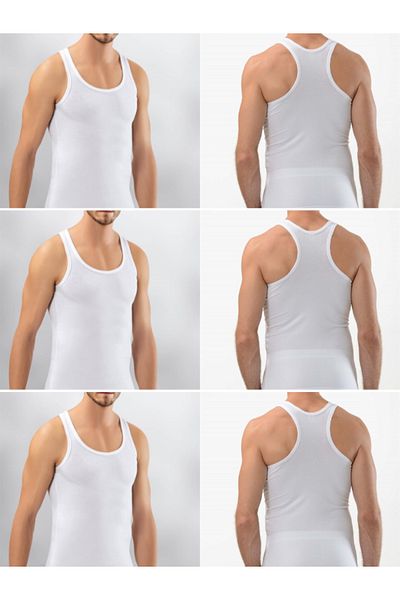 SÜSEN LİNGERİE 6-Pack Men's White Rambo Athlete, Men's Underwear, Men's Athlete, Athlete Sportsman Athlete