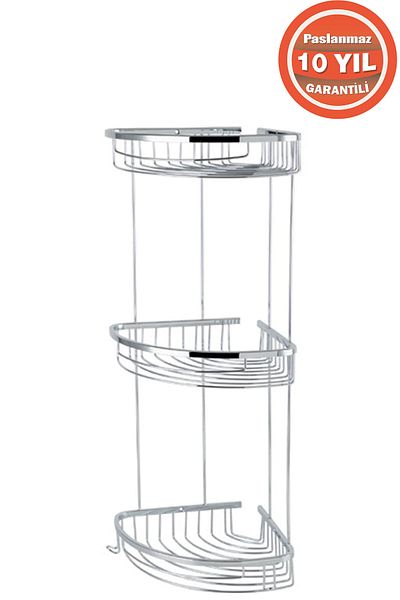 ÇELİK BANYO Suport pentru șampon Destina din alamă inoxidabil 3 piese 19x19 cm Raft pentru baie
