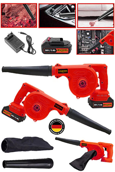 CRAFTERTOOLS Germany 36V 5Ah Hız Ayarlı Tek Akülü Şarjlı Hava Üfleyici Toz To...