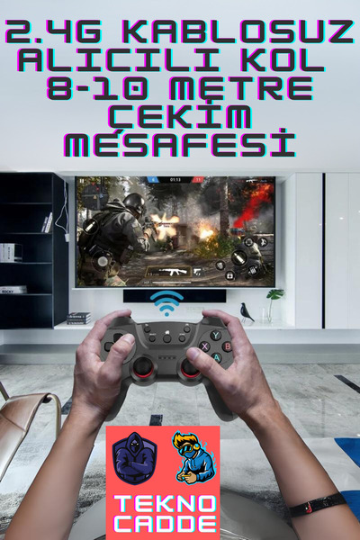 beboncool 2.4G Kablosuz PC-LAPTOP-Android TV-TVBOX-TABLET TELEFON Uyumlu 2 Adet Joystick Kol