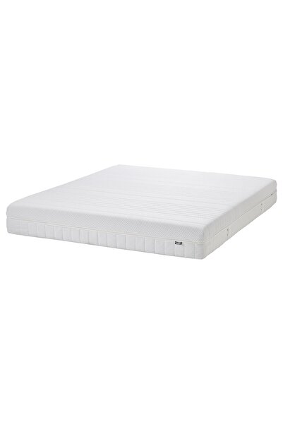 IKEA Yıkanabilir kılıflı, hafızalı hibrit yatak, çift kişilik yatak, beyaz, sert, 24 cm kalınlık