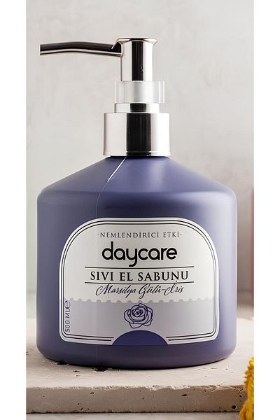 Daycare 500 ML x 4 Pieces of Marseille Rose and Iris Liquid Soap with Moisturizing Effect