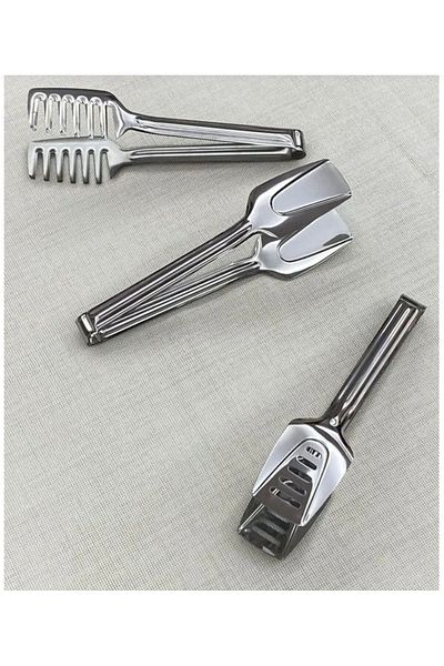 BRE HOME Stainless Steel 3-Piece Tongs Set - Salad, Pasta and Pastry
