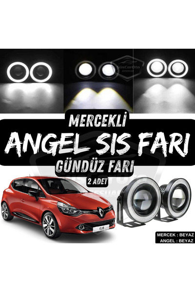 ŞüsCarOto Aksesuar Renault Clio 4 2012-2020 Uyumlu Mercekli Angel Sis Farı Me...