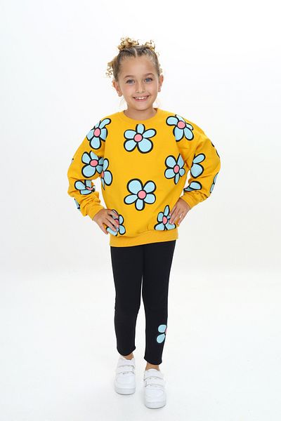 e-çocuk Daisy Printed Girl's Set - Lower and Upper Set 502360 -361