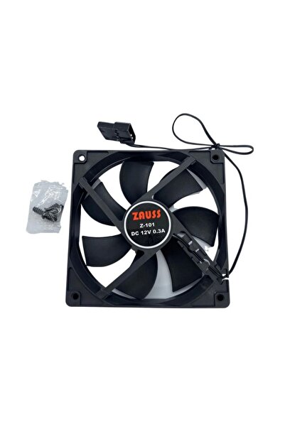 WOZLO 12 Cm Kasa Fanı Siyah Sessiz Sıfır 12cm Fan Z-101