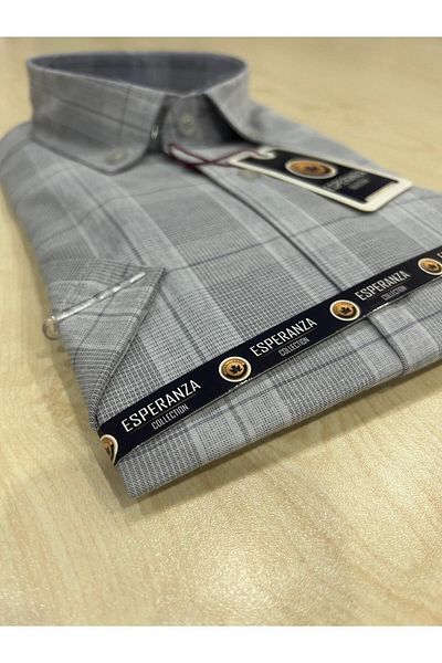 ESPERANZA Men's Shirt - Short Sleeve, Patterned, Cotton