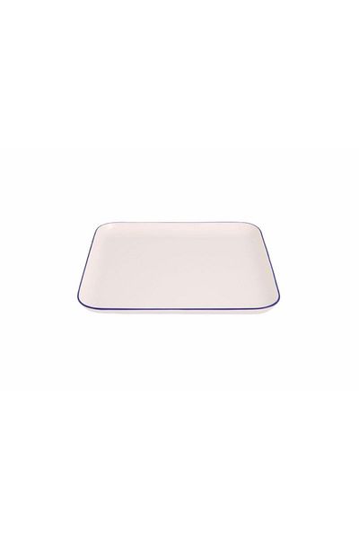 Porland Blue Stripe Flat Plate 21X21 cm 04Alm 006870