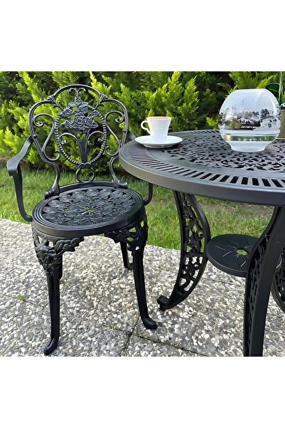 Ceritti Ferforje Görünümlü Dış Mekan için Uygun 150 Kg Taşıma Kapasiteli Beya...