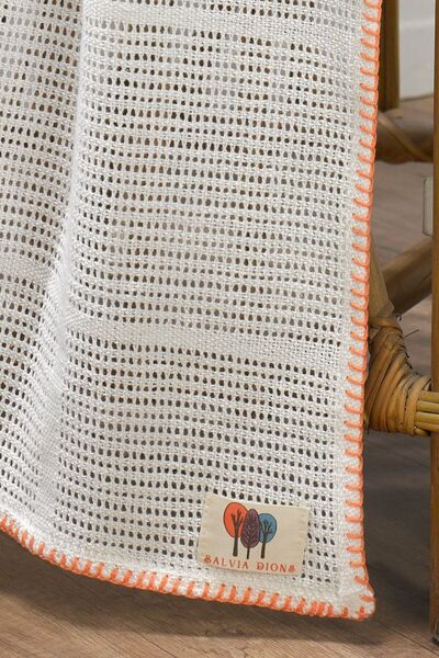 Salvia Dione 4 Seasons 100% Cotton Baby Blanket - Multi-Purpose Cream-Pink Knitted Blanket