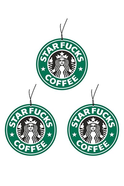 Quart Aksesuar 3lü Starfucks Coffe Tasarımlı Dekoratif Araba Oto Kokusu Ve Ak...