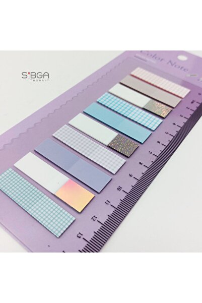 sibga tasarım Simli Şeffaf Renkli Postit Post-it Post It. Kitap Ayracı Ayraç Postit Sticker Not Kağıdı 200 Yaprak
