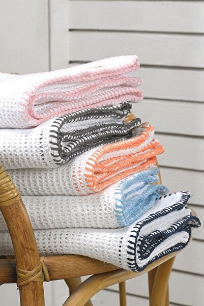 Salvia Dione 110x90 Cm White-Orange Baby Blanket - Knitted Breathable, Cellular