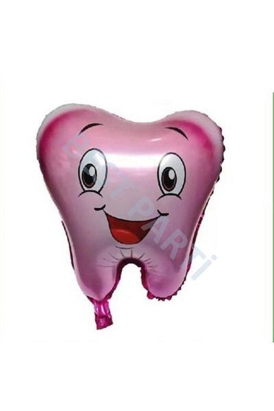 BEST PARTİ DOĞUM GÜNÜ PARTİ SÜSLERİ 50 cm Wide Pink Tooth Foil Balloon