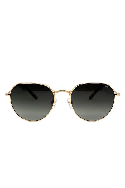 Fila Erkek Güneş Gözlüğü - Altın Kaplama Sap ve Çerçeve Detaylı, Yuvarlak Cam...