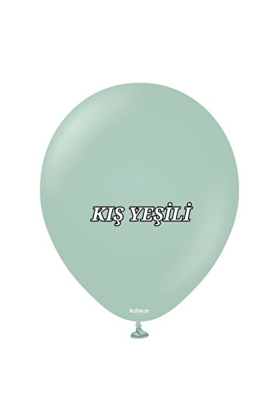 asöy Kalisan Kış Yeşili 10 Adet Retro Pastel Mat Balon 12inç 30cm