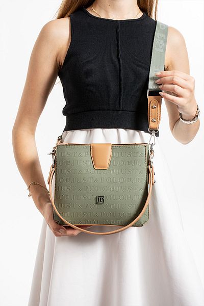Just Polo 4 Compartments Removable Two Straps Shoulder and Crossbody Bag
