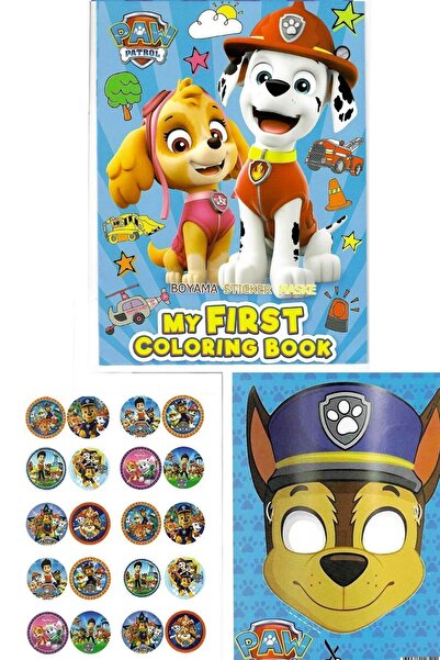 Woody Sofia 4'lü set PawPatrol Unicorn Pijamaskeliler Lilo boyama kitabı seti(boyama, sticker, arka kapak maske)