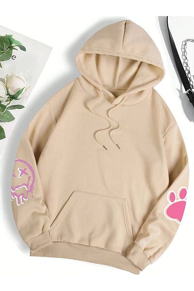 AMMA Χειμερινό φούτερ με κουκούλα Unisex με στάμπα Rabbit - 3 κλωστές