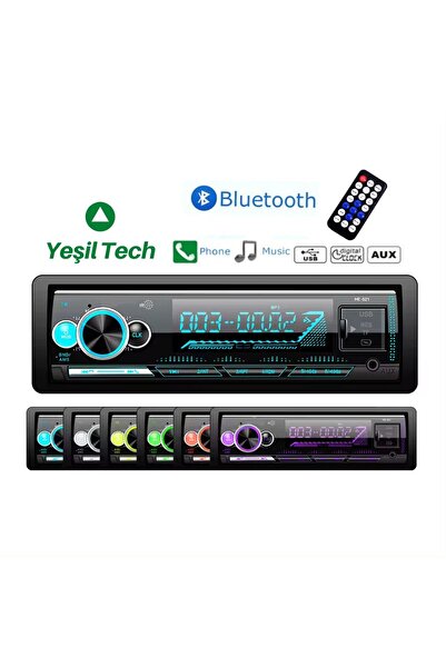 EXVOL EXW-22  YENİ MODEL ARABA OTO TEYP BLUETOOTH ÇİFT USB GİRİŞLİ 7 RENK DEG...