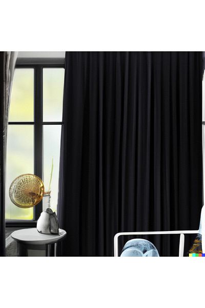 MebelPort Curtain Blackout Curtain 100% Luxury Blackout Anthracite Double Sided