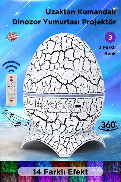 Bakeey Dinazor Yumurtası Gece Lambası Kumandalı Hoparlör Galaxy Projektör Pro...