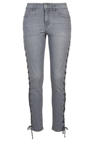 Urban Classics Damen Kadın Kot Bağcıklı Dar Pantolon