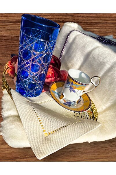 the chanta Antika Ajurlu El Işi Kahve Sunum Keten Peçete 1adet